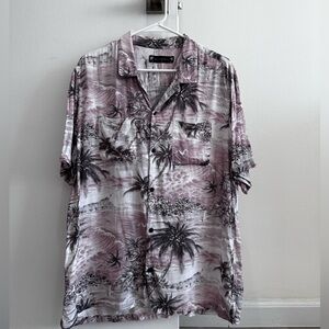 Allsaints Camp Collar Hawaiian Short Sleeve Shirt XL
